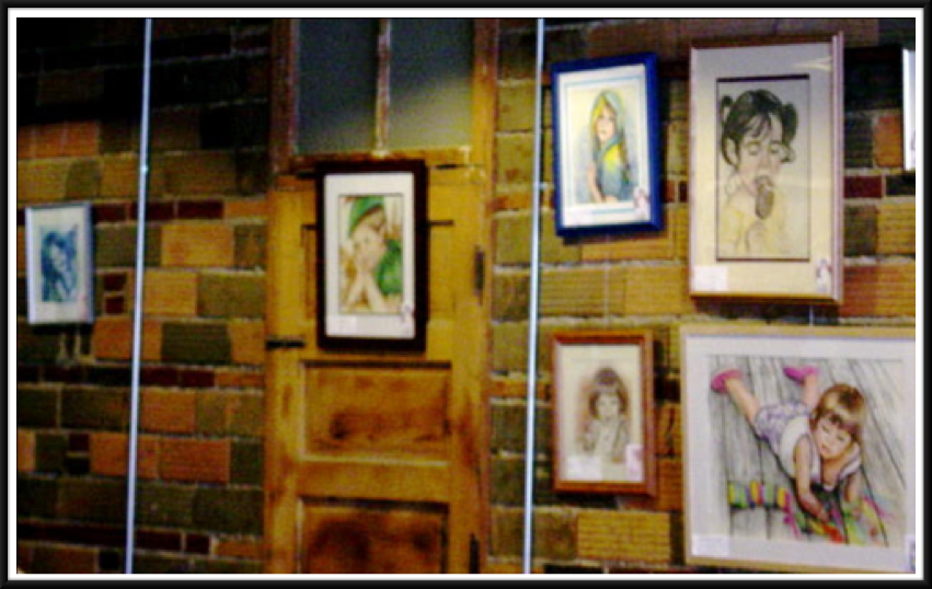 "Blu Maid,"     "Peter Pan,"    "Blue Veil,"    "Messy Hands,"      "Ice Cream,"    "Chalking the Walk".   
Cafe Royale Show   4/06